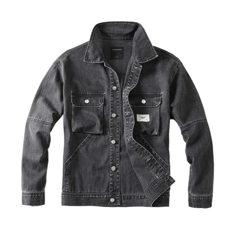 Men's Trendy Retro Collared Pure Cotton Denim Jacket