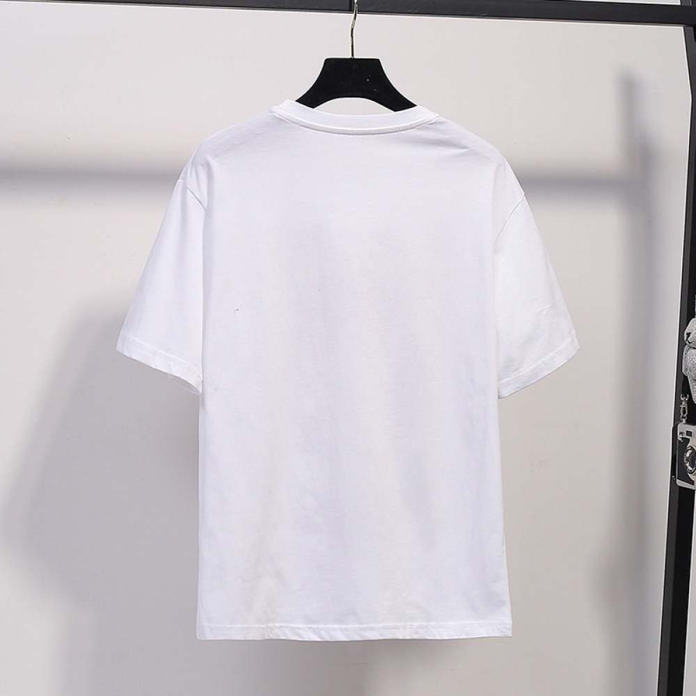 Summer New Fat Blouse Super Large Size Women's Cartoon Printed Short-Sleeved T-Shirt